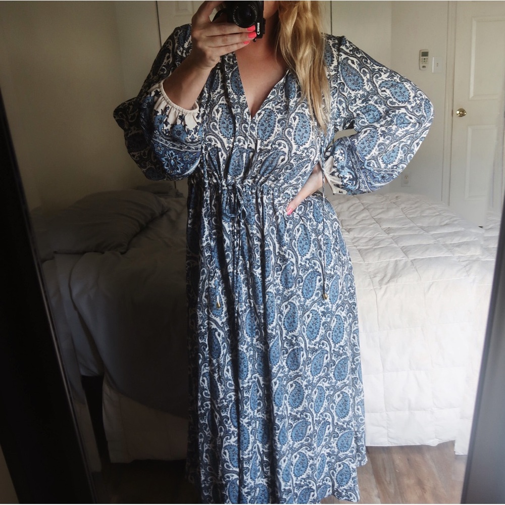 Cara Cara Boho Paisley Midi Dress with pockets